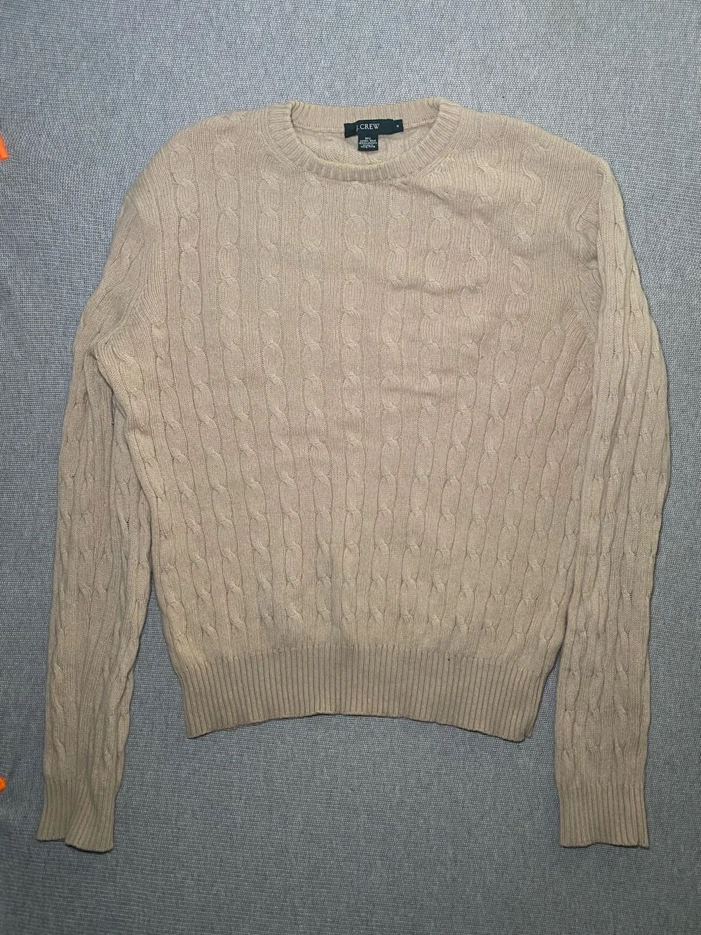 J.Crew Cable Knit Crewneck Sweater Wool Cashmire Blend Size S